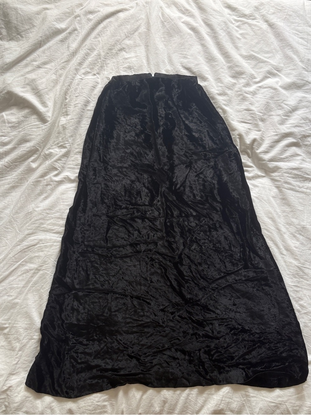 Classic Black Velvet Maxi Skirt